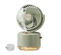 Ventilateur brumisateur alimenté par batterie, conception de bureau portable pour chambre à coucher, dortoir, camping, jours de voyage Ventilateur brumisateur compact de bureau rechargeable par USB à