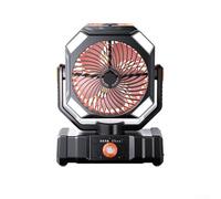 Ventilateur brumisateur compact, ventilateur de camping portable avec brume de refroidissement, avec lumière LED pour tente, randonnée, bureau (orange)