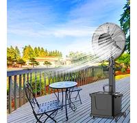 Ventilateur brumisateur extérieur avec design étanche et 3 vitesses pour refroidissement de terrasse