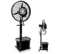 Ventilateur Brumisateur Extérieur, Ventilateur sur Pied Oscillant 3 Vitesses, Oscillation à 90°, 4 roulettes portatif, Ventilo Industriel Portable pour Terrasse ou Salle de Sport(30inchs)