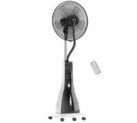 Ventilateur brumisateur - HOMCOM - 90 W 125 cm - télécommande, minuterie, oscillation à 75°, tête inclinable et roulettes - noir