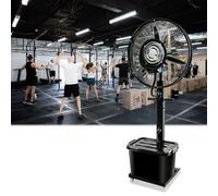 Ventilateur Brumisateur Industriel, 65/75cm Ventilateur Extérieur Portable avec Réservoir d'eau de 42L, 3 Vitesses & Oscillation à 90°, Ventilo avec Roue pour Jardin Tonnelle(30inchs)