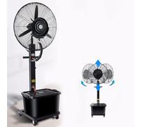 Ventilateur Brumisateur Industriel sur Pied, Ventilo Puissant Exterieur, 3 Vitesses, Ventilateur Électrique Oscillant 90° Haute Puissance pour Terrasse, Jardin ou Garage(26inchs)