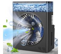 Ventilateur brumisateur portable, 8 000 mAh, 20,3 cm, rechargeable avec réservoir d'eau de 600 ml, ventilateur silencieux alimenté par batterie USB, parfait pour le camping, la maison, l'extérieur du