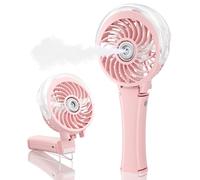 Ventilateur brumisateur portable amélioré, rechargeable, mini ventilateur pliable pour l'été, la plage, les voyages, les concerts, cadeaux pour femme