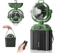 Ventilateur brumisateur portable de 6 L fonctionne avec batterie rechargeable 20 000 mAh 4 prises de pulvérisation lanterne LED brumisateur d'extérieur