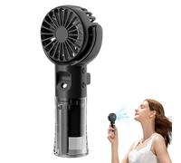 Ventilateur brumisateur portable | Ventilateur brumisateur portable avec brume, gadget de refroidissement portable avec 4 vitesses de pulvérisation de brume Petit refroidisseur d'air pour randonnée
