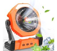 Ventilateur brumisateur portable, ventilateur d'extérieur pour patios avec brume d'eau, batterie rechargeable de 10 000 mAh, ventilateur de refroidissement personnel avec brumisateur, réservoir d'eau
