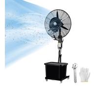 Ventilateur Brumisateur portable,Ventilateur nébuliseur avec Réservoir d’eau 4L,Ventilateur rafraichisseur d'air Extérieur,3 vitesses,Ventilateur sur pied pour garage,Oscillation à 90°,65/75 cm(380W/3