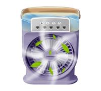 Ventilateur brumisateur pour usage extérieur, buse à 5 trous, réservoir d'eau 600 ml, équipement compact pour camping, plage, pique-nique, cuisine, méditation