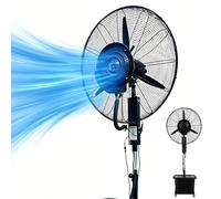 Ventilateur Brumisateur sur Pied 42L avec eau, Roues, 3 Niveaux de Vent, Hauteur Réglable, Oscillation 90° Automatique, Rafraîchisseur d'air Ventilateur à Brumisation pour Intérieur Extérieur(Ø71cm)