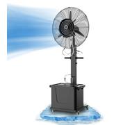 Ventilateur Brumisateur sur Pied, 65/75 cm Ventilateur Extérieur Portable avec Réservoir d’Eau de 42L, 3 Vitesses & Oscillation à 90°, Ventilateur Industriel pour Jardin Terrasse et Atelier(26 inches)