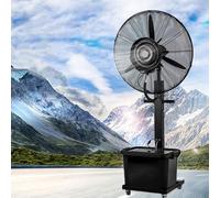 Ventilateur brumisateur sur Pied Industriel à Haute Vitesse, Ventilateur sur Pied oscillant Portable avec réservoir d'eau et Roues, Ventilateurs de Sol en métal Robuste pour extérieur et intérieur
