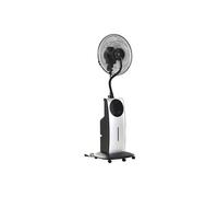 Ventilateur brumisateur sur roulettes - oscillant silencieux 90 W avec télécommande - minuterie 3 modes 3 vitesses Ø 44,5 x 135H cm gris noir