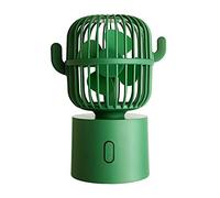 Ventilateur Cactus, Mini Portable, Ventilateur électrique Silencieux de Bureau, Charge USB 3ème Vitesse de Vent, tête de secousse Grand Angle de 80 degrés, 102x102x189mm