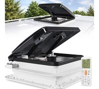 Ventilateur Camping Car 12v, Lanterneau Camping Car, à 6 Vitesses Réglables, Ventilation Bidirectionnelle, Avec éclairage LED, S'éteint Automatiquement En Cas De Pluie, Pour Voyages, Camping