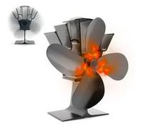 Ventilateur Cheminée FISHTEC gain de chaleur 4 pâles Noir G