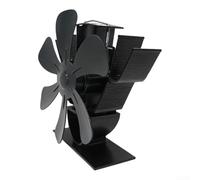 Ventilateur circulateur efficace 5 pour tentes (noir) | Technologie thermo-électrique, démarre à 50 °C, augmente la distribution de la chaleur, fonctionnement silencieux