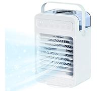 Ventilateur Climatiseur Mobile, Mini Climatiseur Portable, Refroidisseur d'air 4 en 1 avec 70° Oscillation, 4 Vitesses de Ventilateur, 2 Modes de Brumisation, Poignée, Chambre à Coucher, Bureau