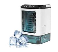 Ventilateur climatiseur portable, double atomiseur, réservoir d'eau de 0,9 L, réglage de la vitesse du ventilateur sur trois niveaux