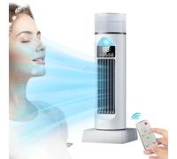 Ventilateur Climatiseur - Ventilateur D'air Frais Climatiseur Personnel - Humidificateur Silencieux sans Pales avec Minuterie et Télécommande, Gadgets Rafraîchissants Portables pour Salon Chambre Inté