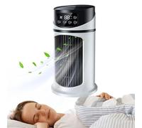 Ventilateur Climatiseur - Ventilateur Rafraîchisseur d'Air Portable - Rafraîchisseur d'Espace Évaporatif Personnel à Minuterie Silencieux avec Fonction Humidification pour Bureau Maison