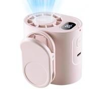 Ventilateur Clip On,Affichage LED 5 Vitesses Rotation 360° Dispositif De Refroidissement - Mini Ventilateur De Cou Clip On,pour Camping Extérieur Plage Sports Bureau Randonnée Pêche Courses Vacances