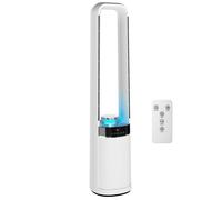 Ventilateur colonne - HOMCOM - silencieux 36dB - oscillant à 45°, 3 vitesses, minuteur 12H, - ABS, métal - 20,6x21,4x93,3cm - blanc