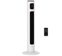 Ventilateur colonne - HOMCOM - silencieux tour chambre 3 modes 3 vitesses télécommande LED - 96 cm - blanc
