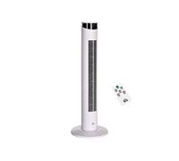 Ventilateur colonne oscillant 50W - télécommande, 3 modes, 3 vitesses, écran LED, timer - blanc