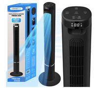 Ventilateur colonne puissant et silencieux Climative Fresh ION, ioniseur XXL, noir, sur pied, oscillation à 90°, télécommande incluse, économe en éner