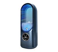 Ventilateur Colonne Sans Pale, Ventilateur à tour Leiser avec pulvérisation d'humidification, 6 vitesses, affichage LED, 6h Timer, ventilateur à table USB 30cm, pour chambre à coucher, bureau (Bleu)