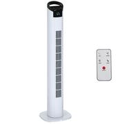 Ventilateur colonne silencieux - HOMCOM - 50W - 3 vitesses télécommande oscillant 70° minuterie contrôle tactile - 78,5H cm - Blanc