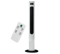 Ventilateur colonne Télécommande Ventilateur tour Tour de refroidissement Ventilateur tour silencieux oscillant blanc, 3 vitesses, minuterie, modes, 180cm de câble, H 120 cm