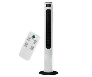 Ventilateur colonne Télécommande Ventilateur tour Tour de refroidissement Ventilateur tour silencieux oscillant blanc, 3 vitesses, minuterie, modes, 180cm de câble, H 120 cm