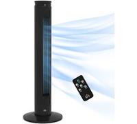 HomCom Ventilateur colonne 45 W oscillant – Silencieux, télécommande, minuterie 4 modes, noir