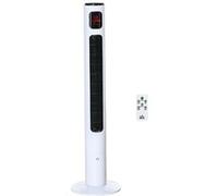 Ventilateur colonne tour oscillant 45 W silencieux télécommande timer 3 modes 3 vitesses blanc Blanc G