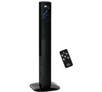 HOMCOM Ventilateur colonne silencieux 45 W, ventilateur tour pour chambre à coucher 3 modes 3 vitesses, télécommande, oscillant 70°, minuterie 12H, écran LED, convient à l'aromathérapie 96H cm noir