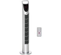 HomCom Ventilateur colonne 40 W silencieux – 3 vitesses, télécommande, oscillant 70°, 78,5 cm argent