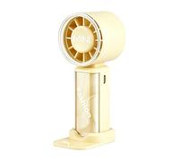 Ventilateur compact rechargeable de poche de 13,2 x 5,4 cm avec 3 vitesses, hélice personnelle puissante, ventilateur de bureau USB élégant avec design de base, outil de refroidissement d'été
