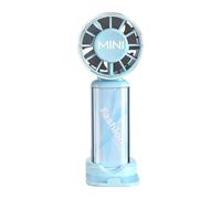 Ventilateur compact rechargeable de poche de 13,2 x 5,4 cm avec 3 vitesses, hélice personnelle puissante, ventilateur de bureau USB élégant avec design de base, outil de refroidissement d'été