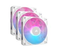 Ventilateur Corsair iCUE LINK RX120 RGB 120mm Blanc (Lot de 3) - 400-2100 RPM, 10.4-73.5 CFM, 10-36 dBA, Roulement à Lévitation Magnétique
