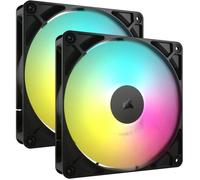 CORSAIR RS140 ARGB 140mm Ventilateurs PWM - Connexion Daisy-Chain - Faible Bruit - Roulement à Dôme Magnétique - Paquet Double - Noir