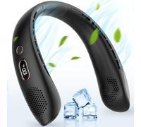 Ventilateur Cou Portable à 360°, Joltix 3 Vitesses Mini Ventilateur Portatif Silencieux, Fan Personnel Sans Pale, Nesk Fan Sport avec Affichage de Puissance LED pour Bureau,Voyage