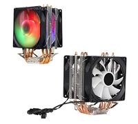 Ventilateur CPU Compatible avec Core2DUO, 2, Celeronp, Pentium4, Pentium D, LGA 775/1155/1156/1366/2011, I3/I5/I7, AM2AM2+, AM3, Sempron RGB 3pin Ventilateurs Silencieux(Double)