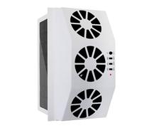 Ventilateur D’extraction de Voiture Solaire 1600ma 2 X Aa Blanc | Abs, Trois Aérations et Moteur Silencieux, Montage sur Vitre de Porte, pour Suv et Déplacements Stationnaires