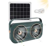 Ventilateur d'abri solaire, fan de maison de chien, ventilateur d'échappement de poulet - Avec souffleur de résistance aux intempéries portable à énergie de batterie pour la cave de la grange de cob