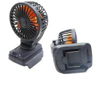 Ventilateur d'atelier sans fil 18 V alimenté par batterie avec double port USB pour Dewalt - Ventilateur de refroidissement portable pour le camping, rouge et noir