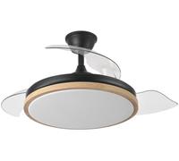 Ventilateur DC EVROS L noir Télécommande Led et mémoire de couleur Fabrilamp