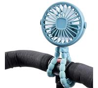 Ventilateur de à clipser pour poussette - Ventilateur portable rechargeable avec 3 vitesses et veilleuse, 2000 mAh rechargeable par USB, rotation à 360°, trépied flexible de refroidissement